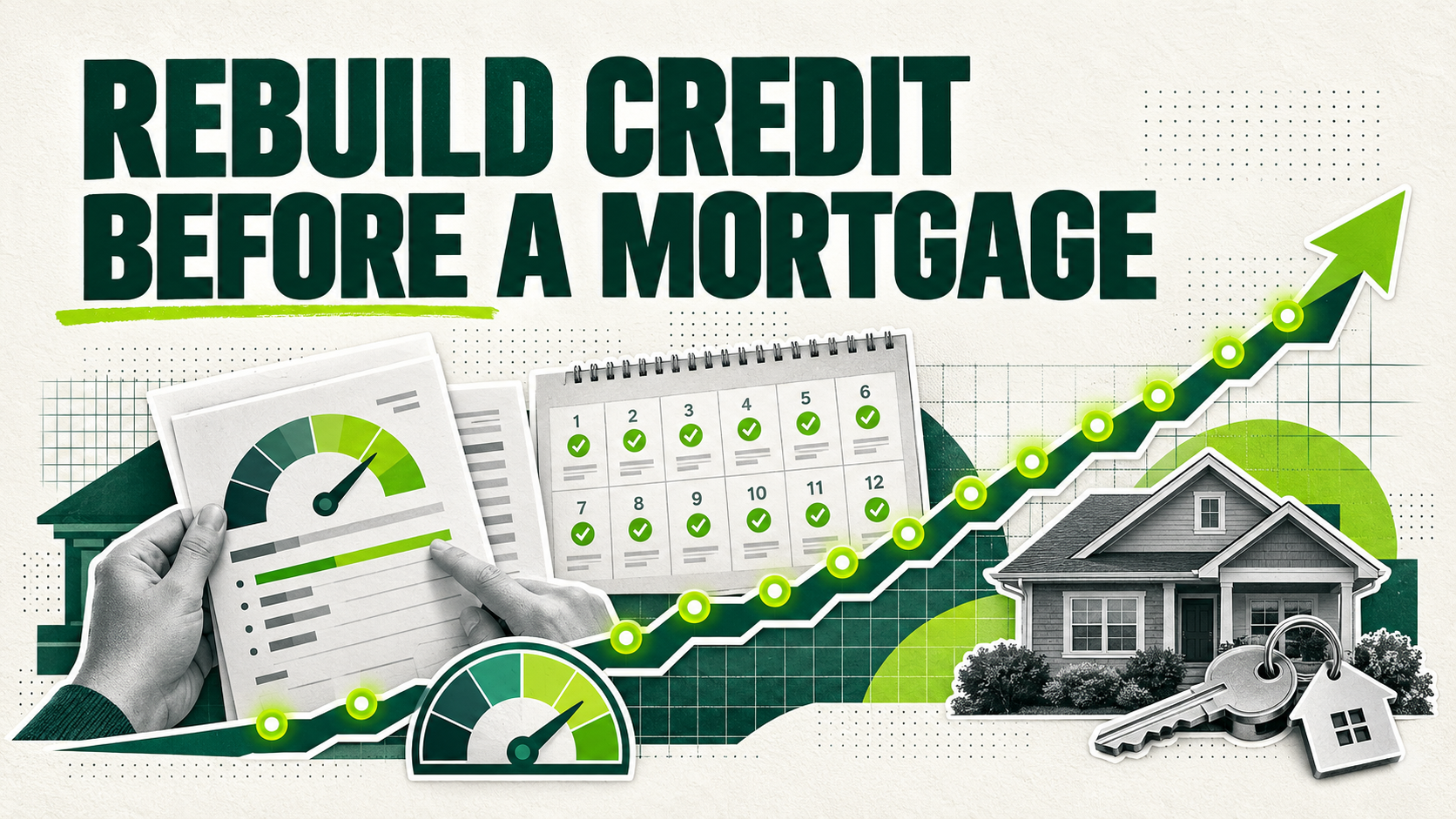Home buyer reviewing a 12-month plan to rebuild credit before a mortgage application