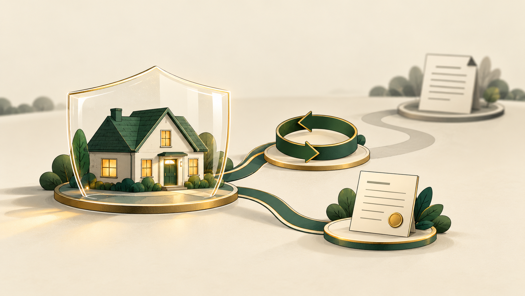 Three paths showing a cash-out refinance, revolving HELOC, and lump-sum home equity loan