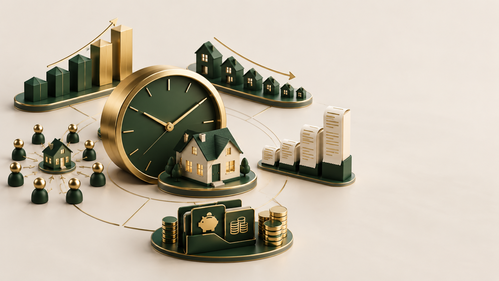 Home prices, available inventory, buyer competition, rent, and personal finances changing over time