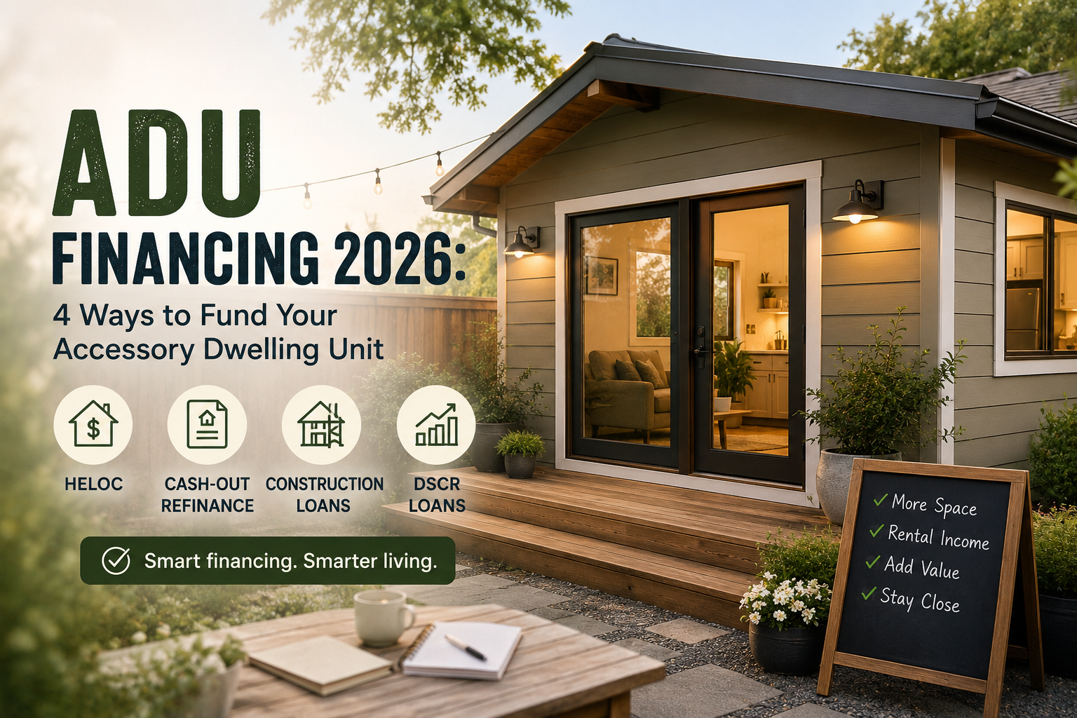 ADU Financing 2026: 4 Ways to Fund Your Accessory Dwelling Unit