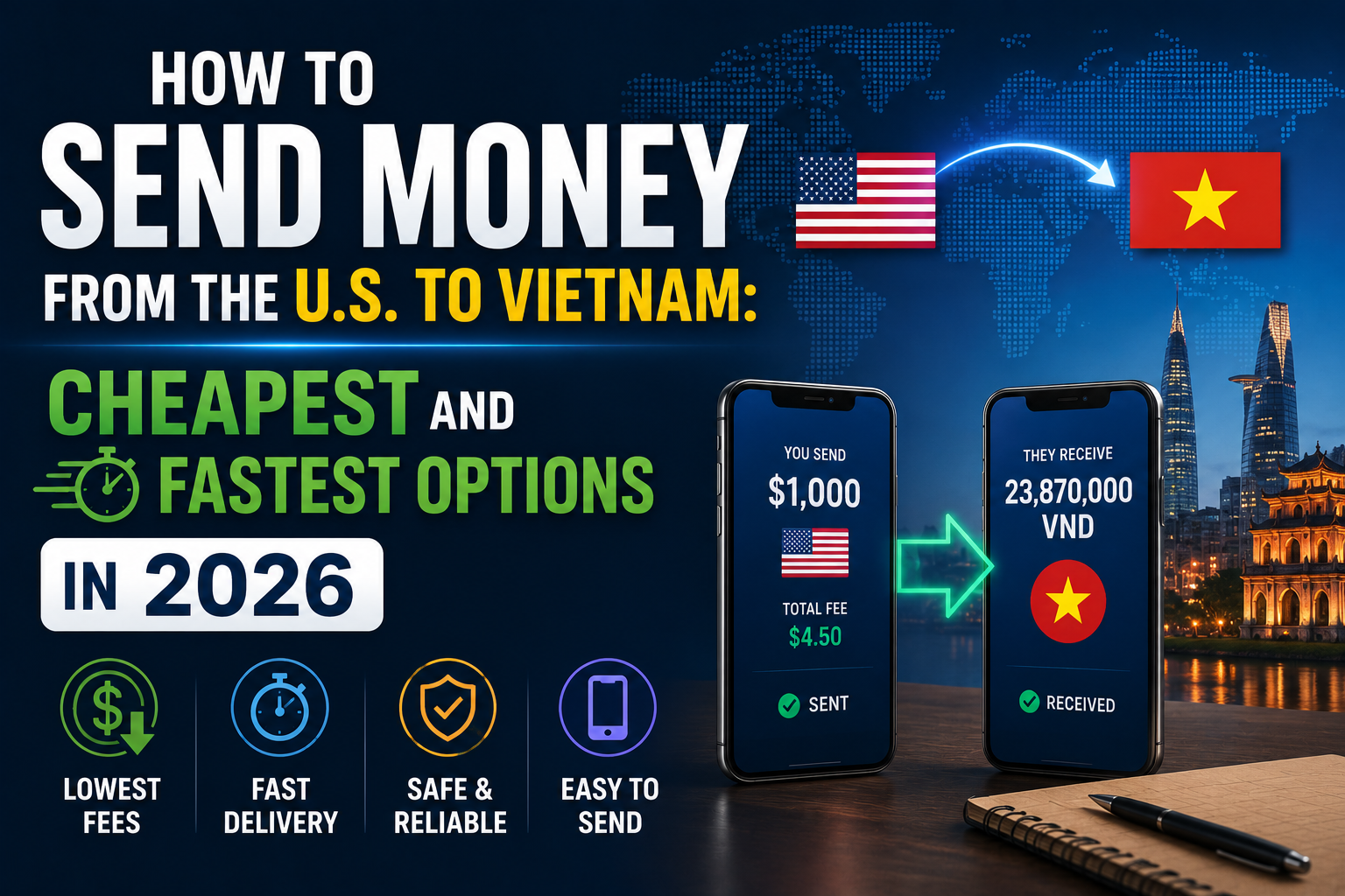 How to Send Money From the U.S. to Vietnam: Cheapest and Fastest Options in 2026