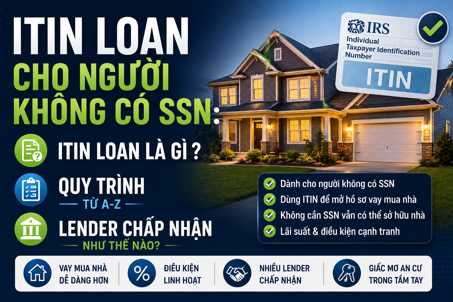 ITIN Loan Cho Người Không Có SSN: ITIN Loan là gì ? Quy Trình Và Lender Chấp Nhận Như Thế Nào?