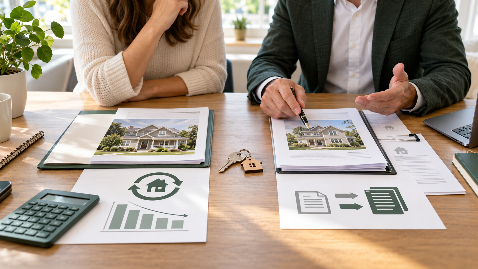 Homeowner comparing a mortgage recast with refinancing before using a large lump sum