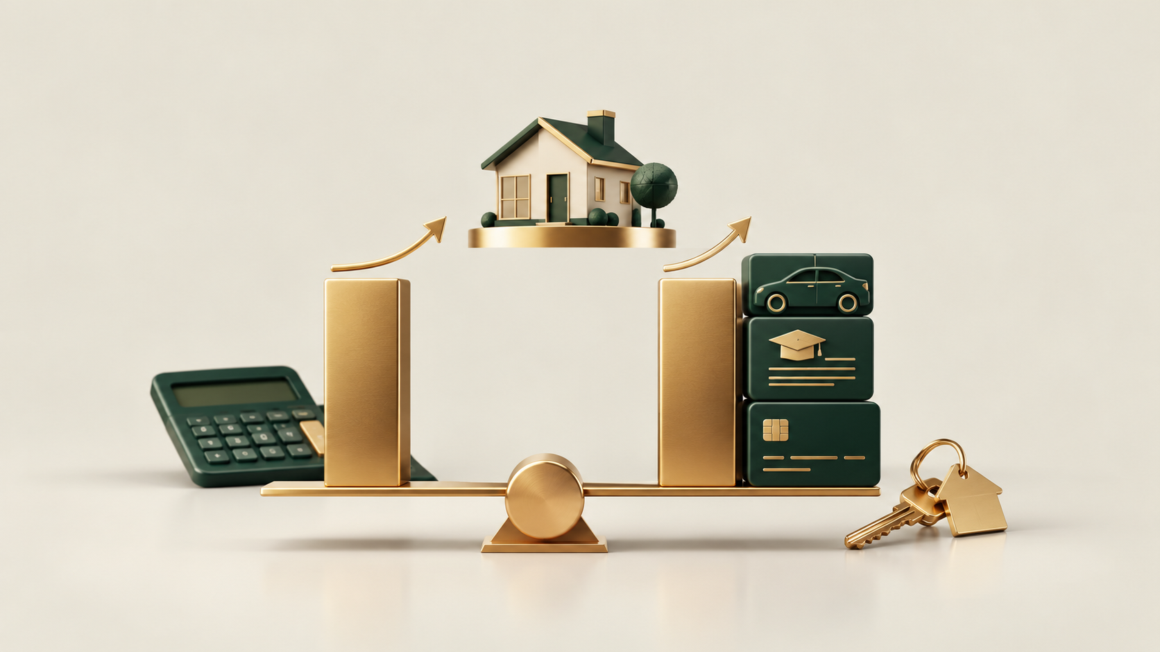 Two income sources compared with car, student-loan, and credit-card debt when qualifying for a mortgage