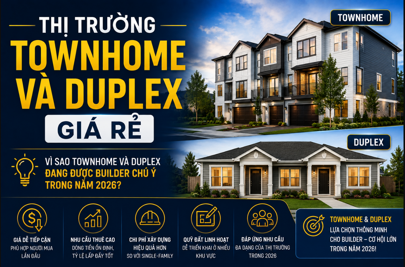 townhome và duplex đang được builder