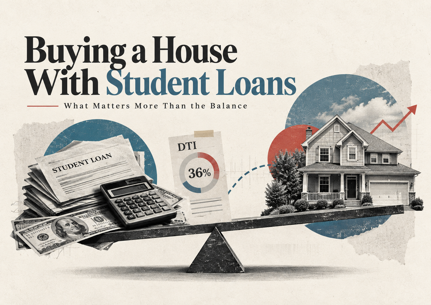 Homebuyer reviewing student loan payments and a home purchase budget