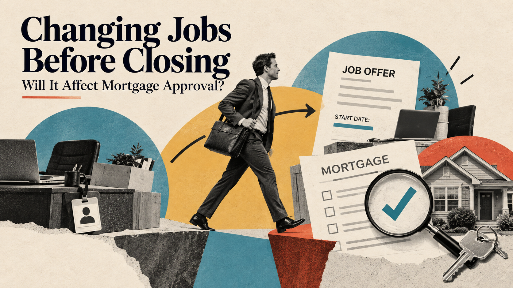 Homebuyer discussing a job change and mortgage approval before closing