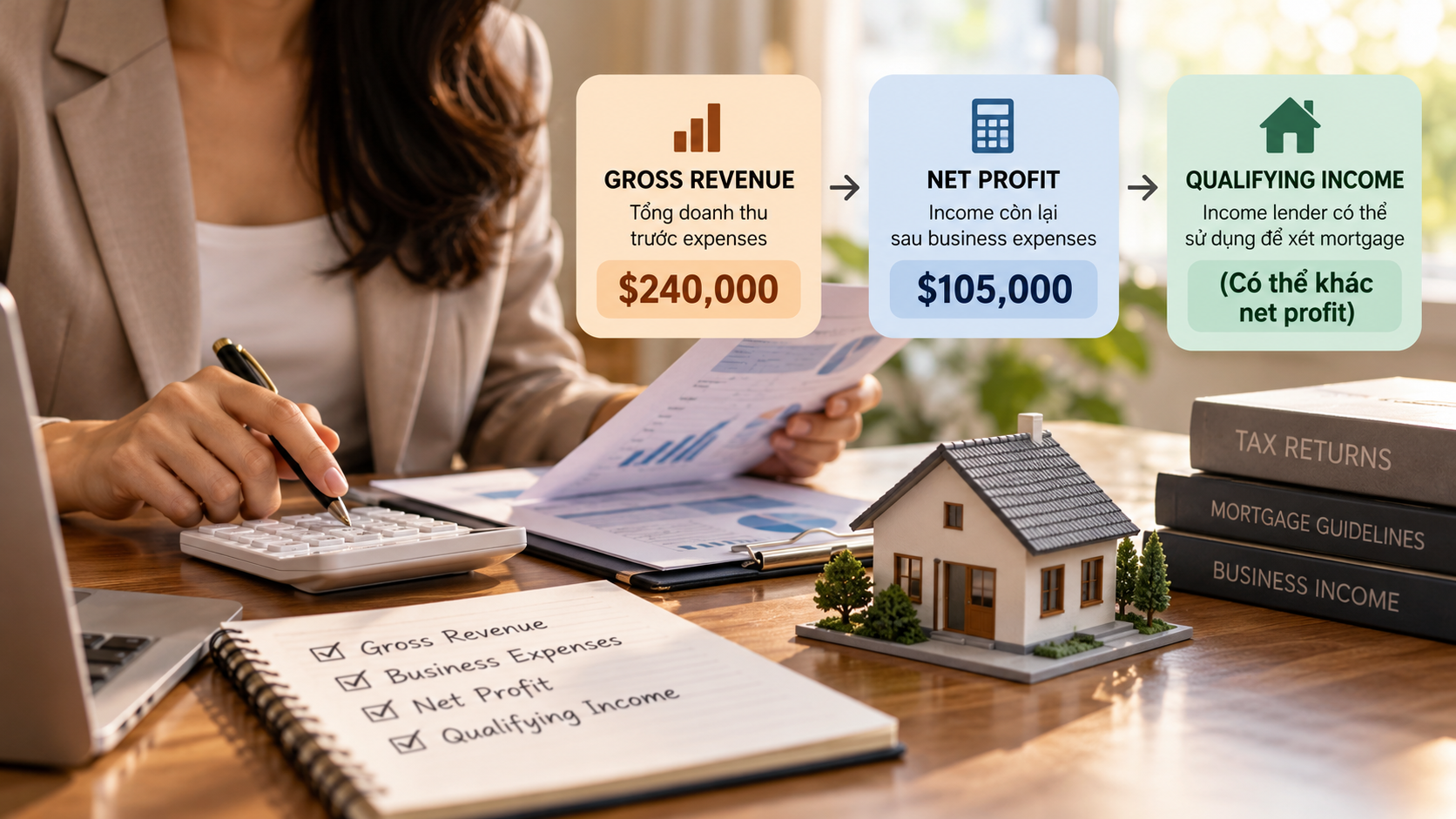 lender tính income self-employed